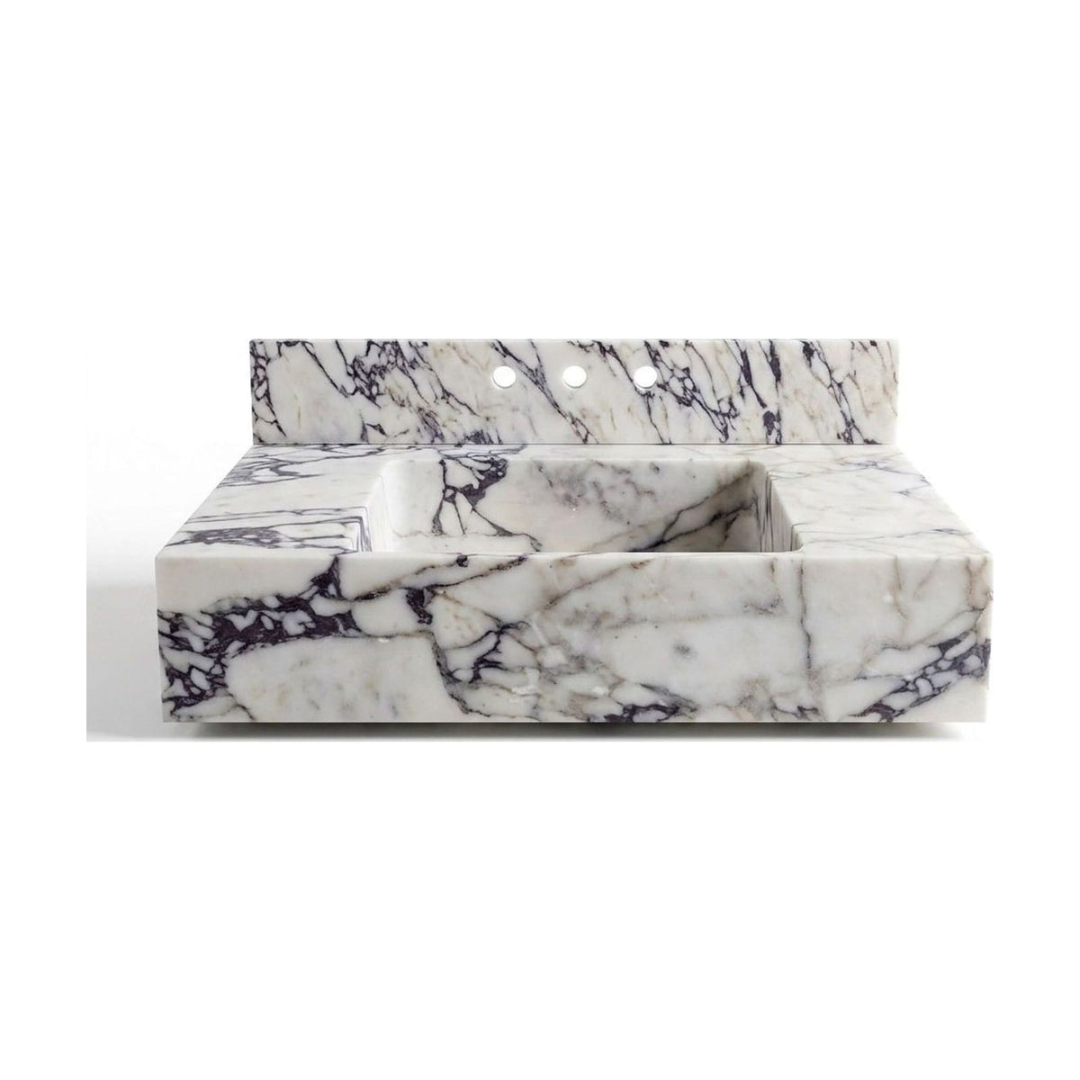 Calacatta Viola Marble Sink with Backsplash — view 1