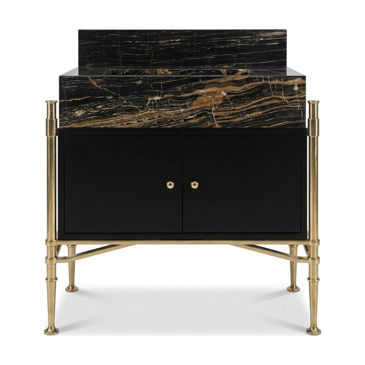 Picasso Marble Vanity with Brass Stand and Backsplash — view 1