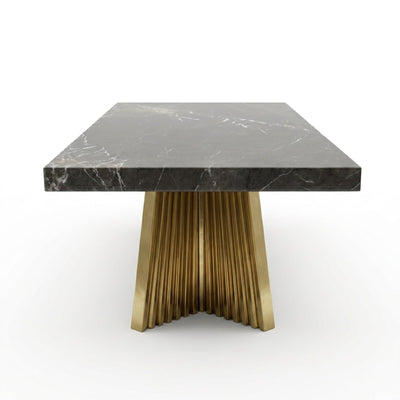 Pietra Notte Marble Table with Brass Gold Base