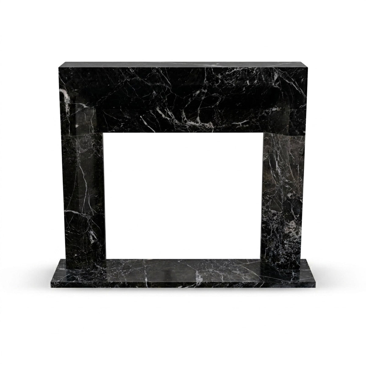 Pietra Notte Polished Marble Fireplace Mantel