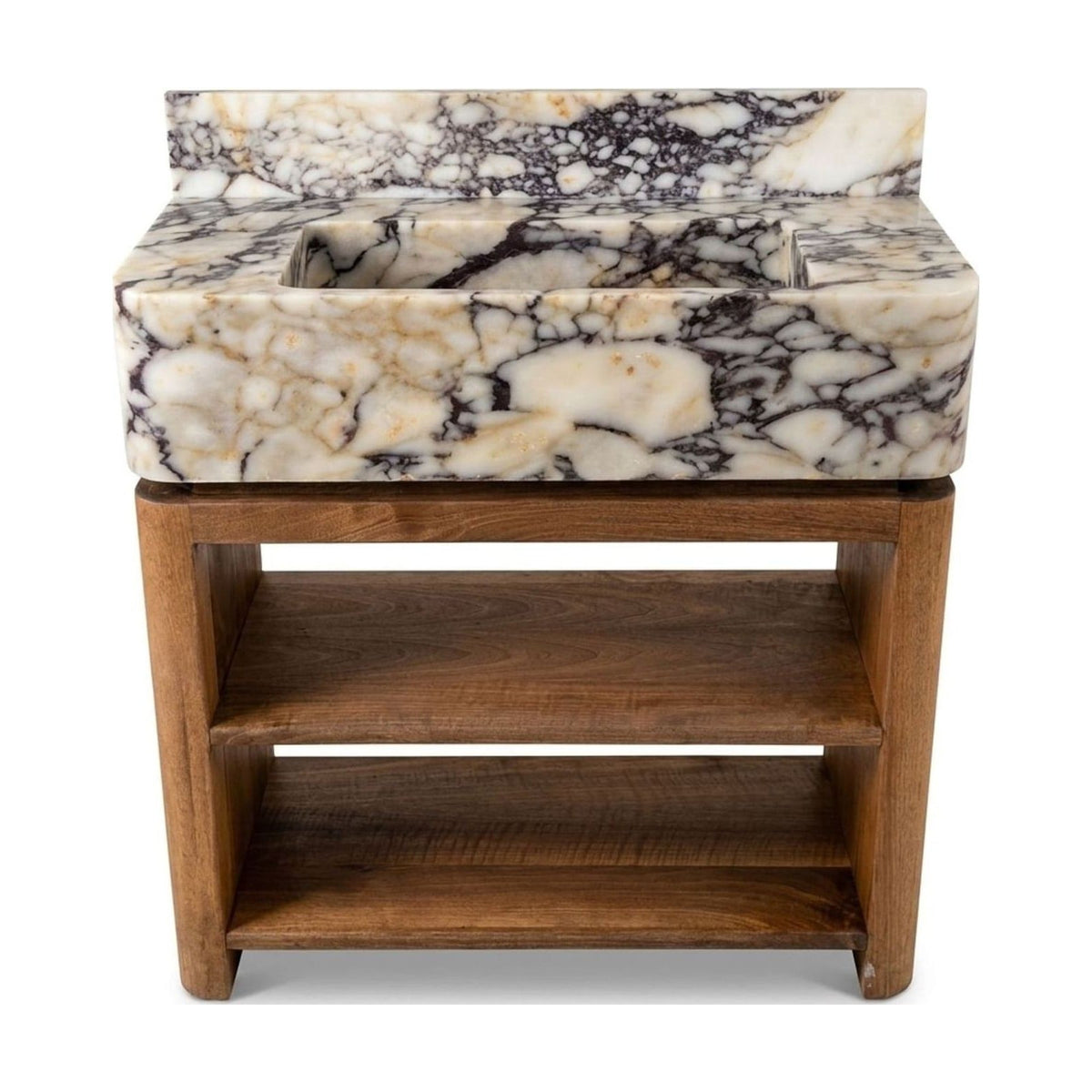 Calacatta Viola Polished Marble Vanity with Backsplash — view 1