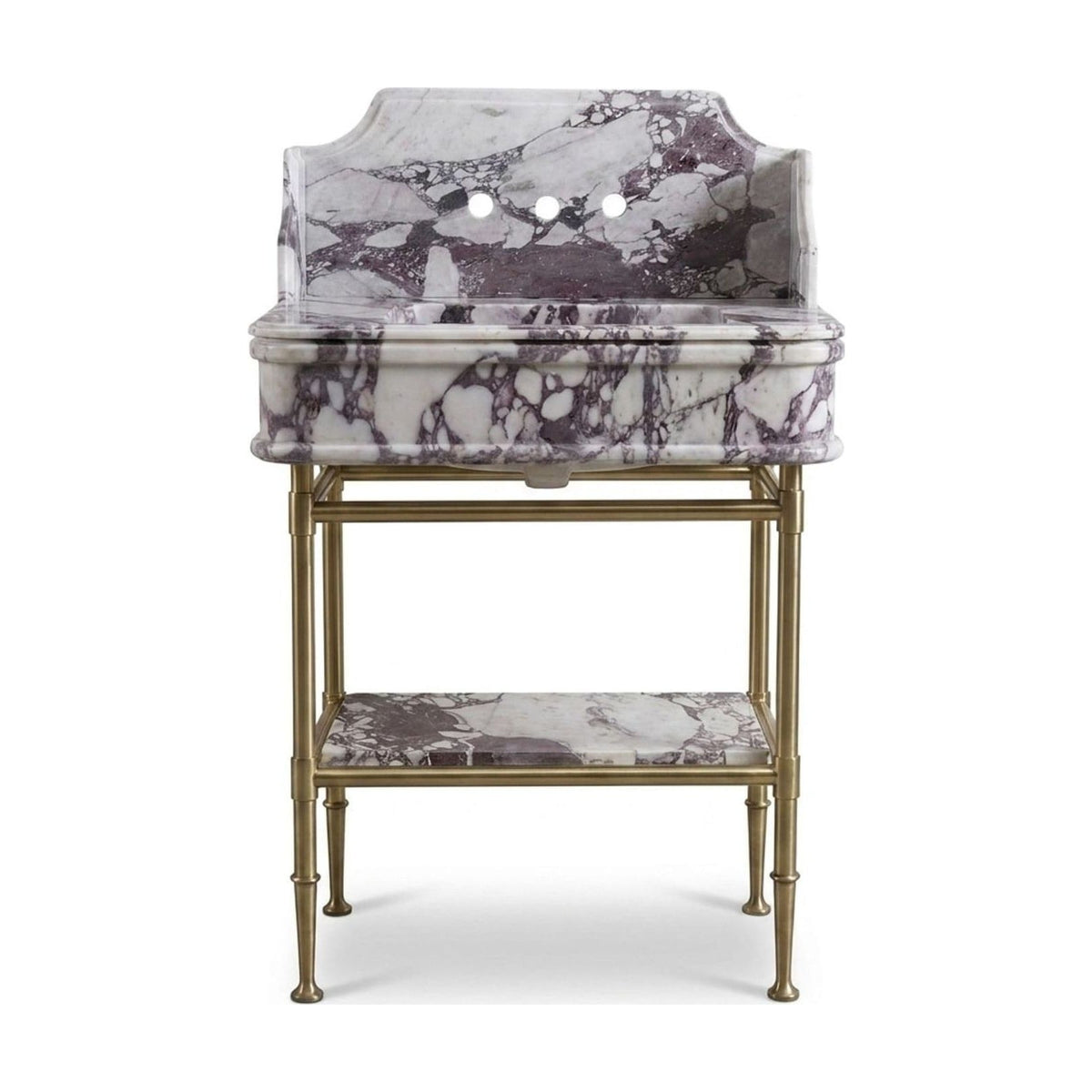 Calacatta Viola Marble Sink with Champagne Gold Stand — view 1
