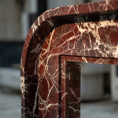 Rosso Levanto Polished Marble Fireplace Surround — marble detail