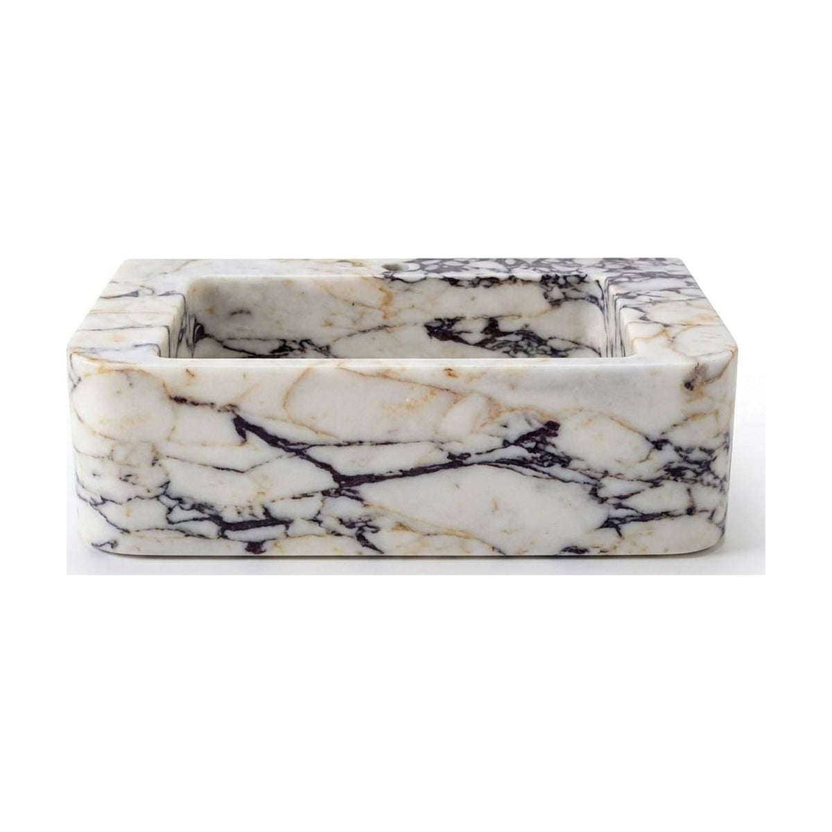 Calacatta Viola Polished Rectangular Marble Sink — view 1