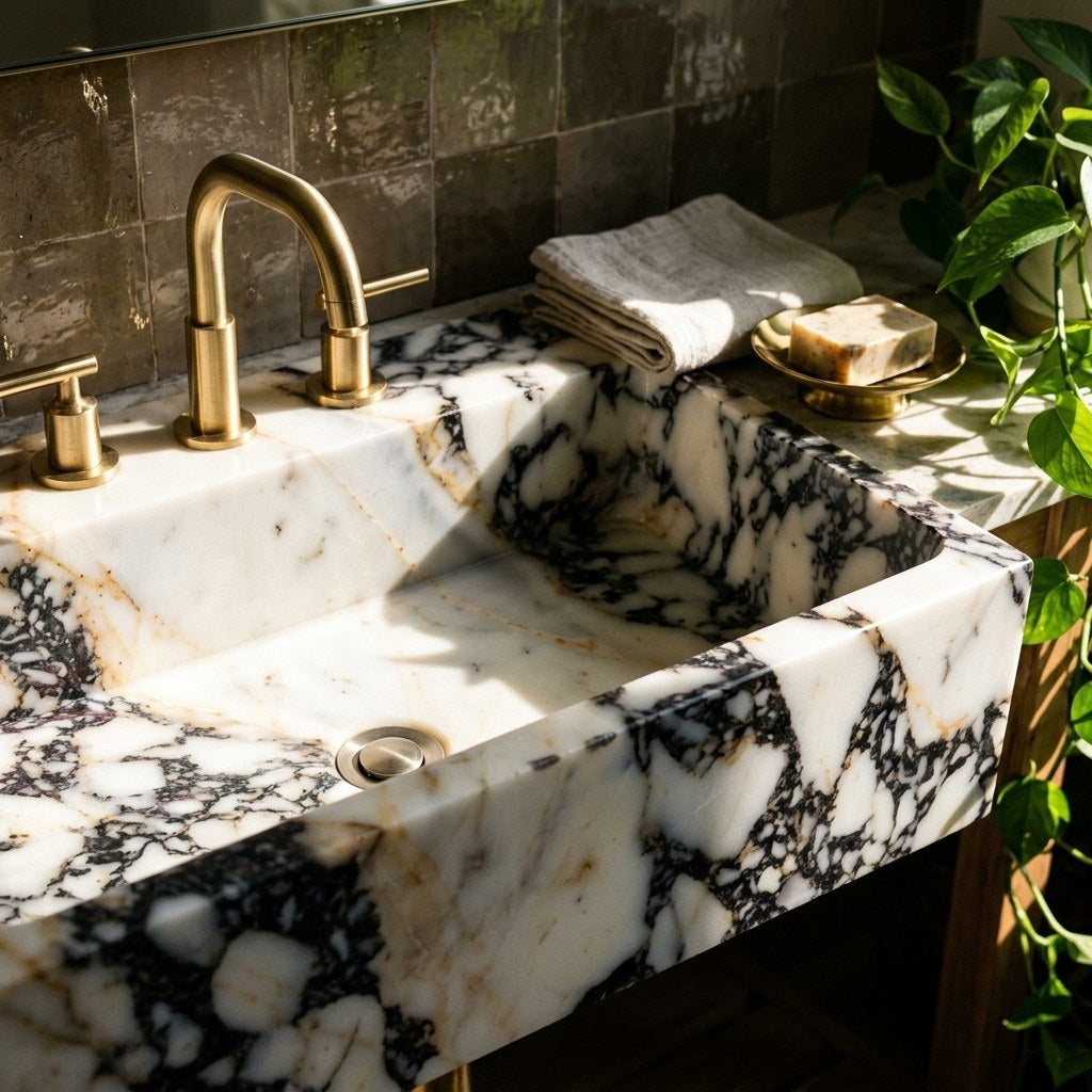 Calacatta Viola Marble Sink — premium — view 2
