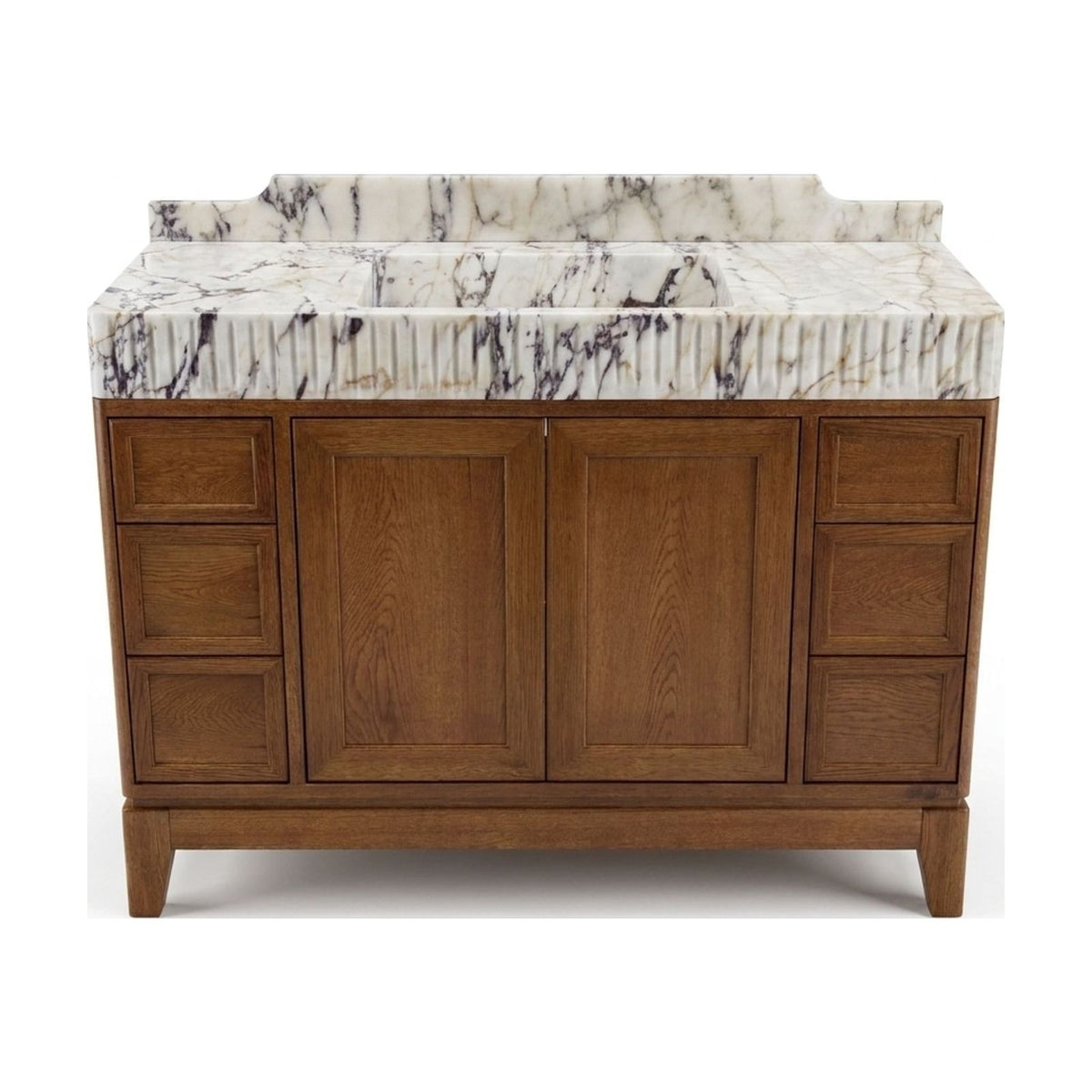 Calacatta Viola Fluted Marble Vanity with Backsplash — view 1