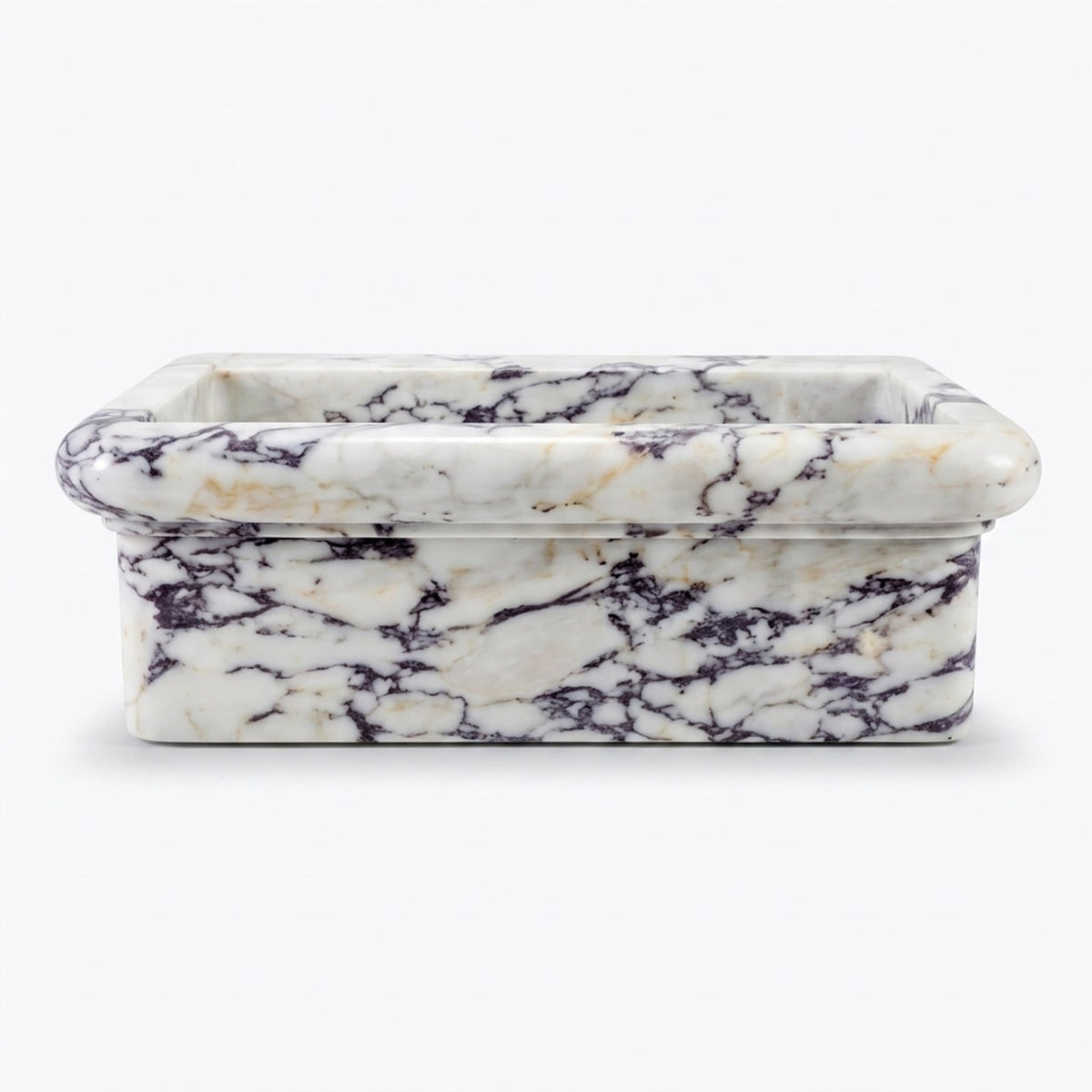 Calacatta Viola Polished Rectangular Marble Vessel Sink — view 1