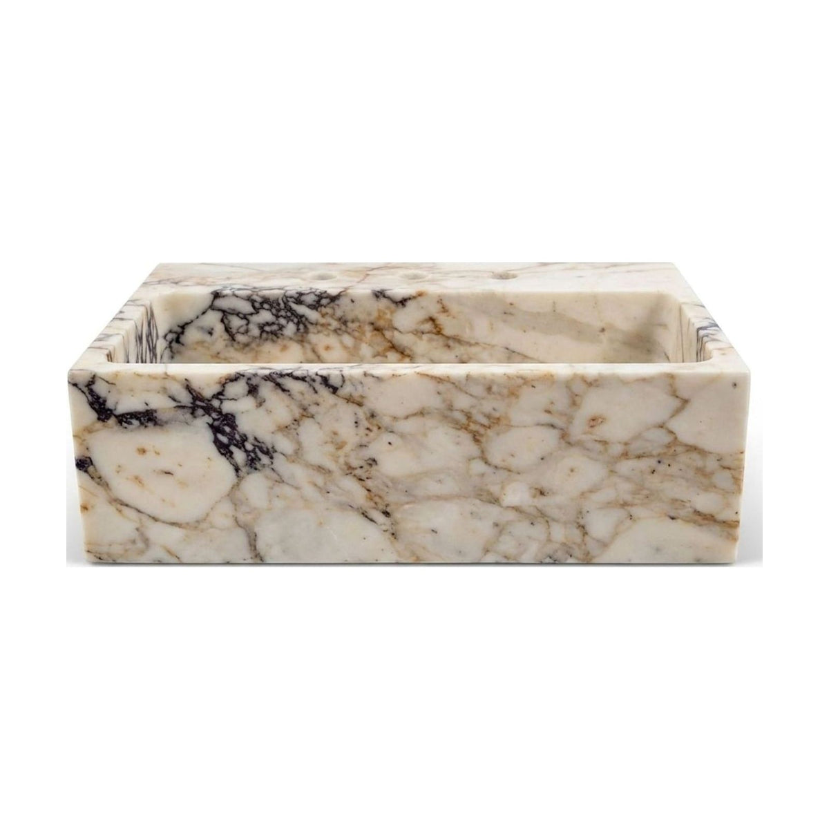 Calacatta Viola Polished Rectangular Marble Sink — view 1