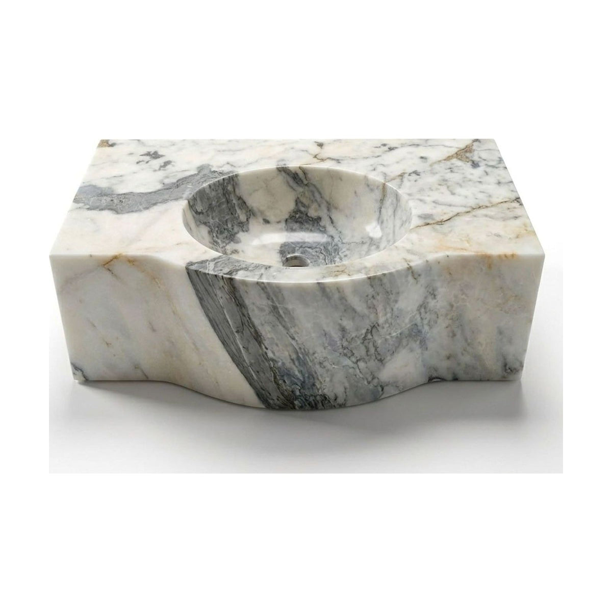 Carrara Polished Marble Sink with Curved Front — view 1