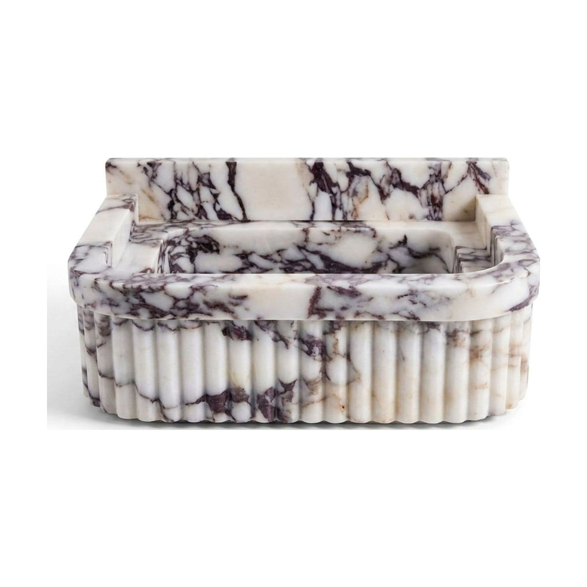Calacatta Viola Fluted Marble Sink with Backsplash — view 1