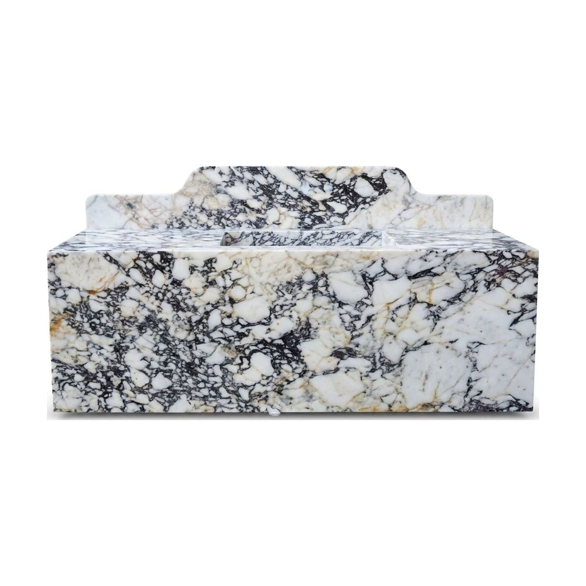 Calacatta Viola Polished Marble Sink with Backsplash — view 1