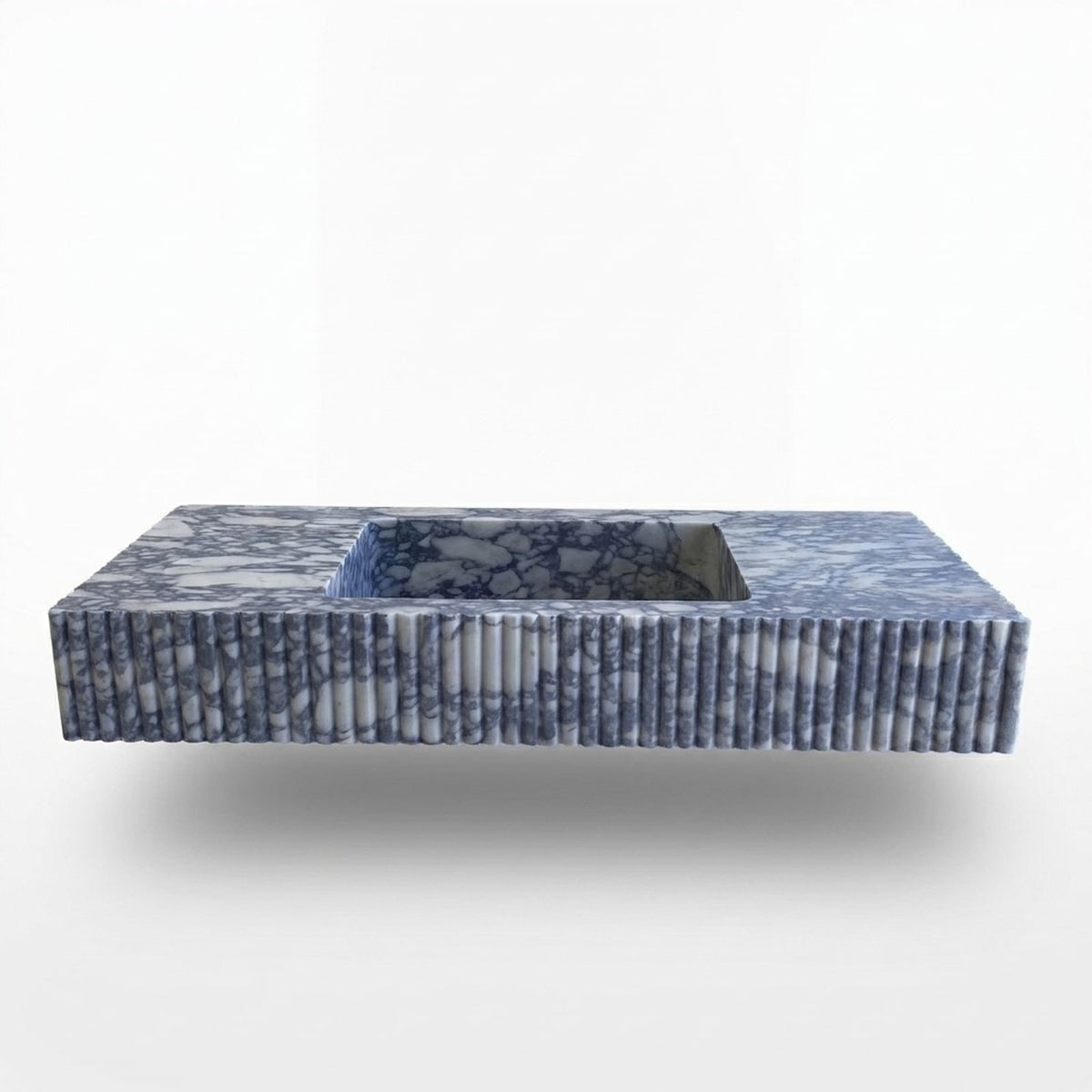 Calacatta Viola Fluted Honed Marble Sink — view 1