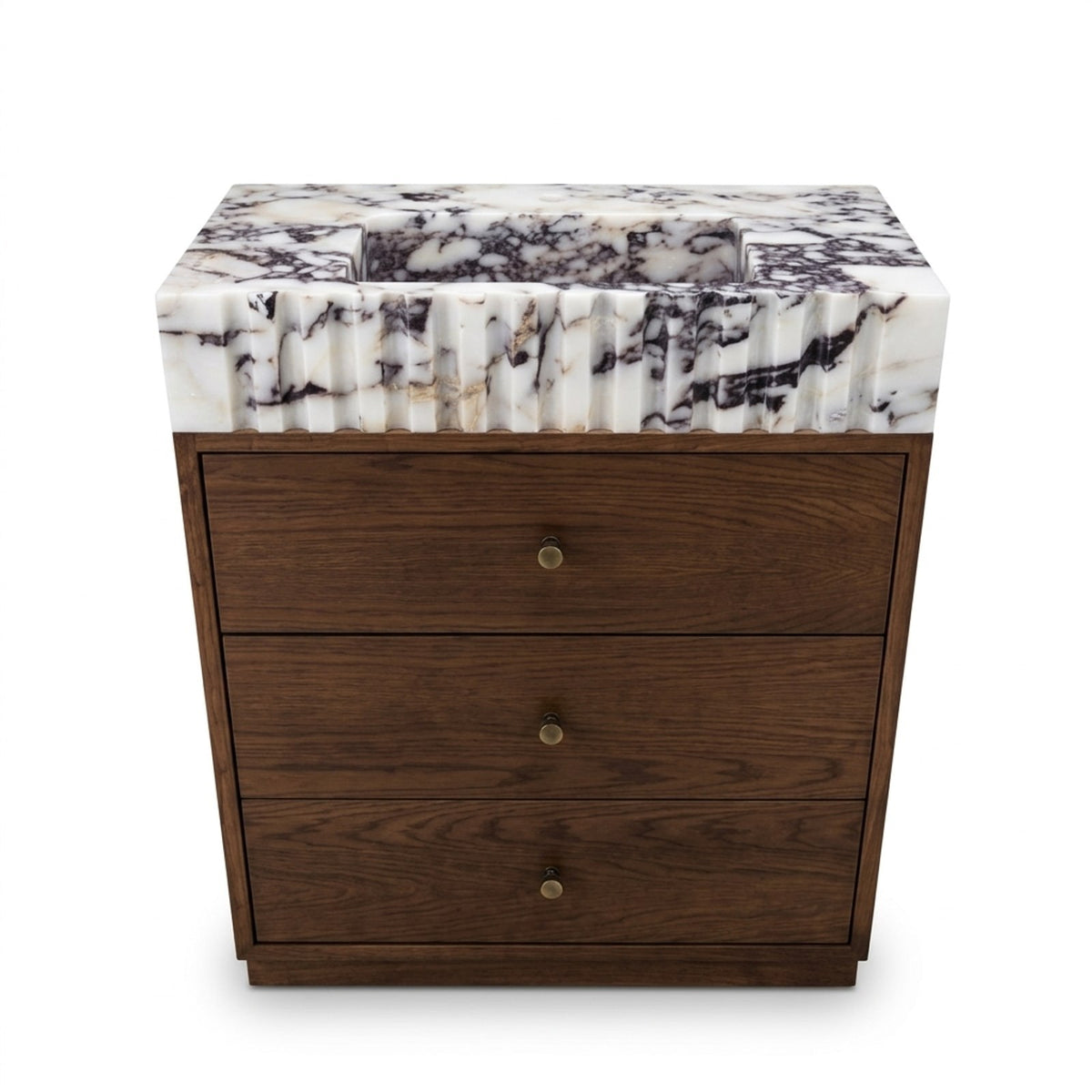Calacatta Viola Fluted Polished Marble Vanity Top — view 1