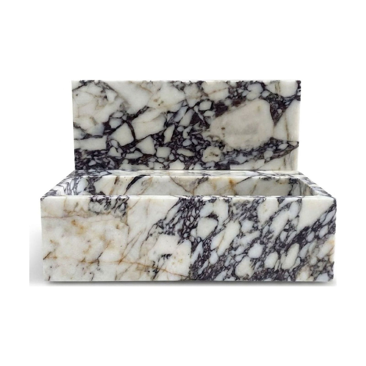 Calacatta Viola Marble Sink with Integrated Backsplash — view 1