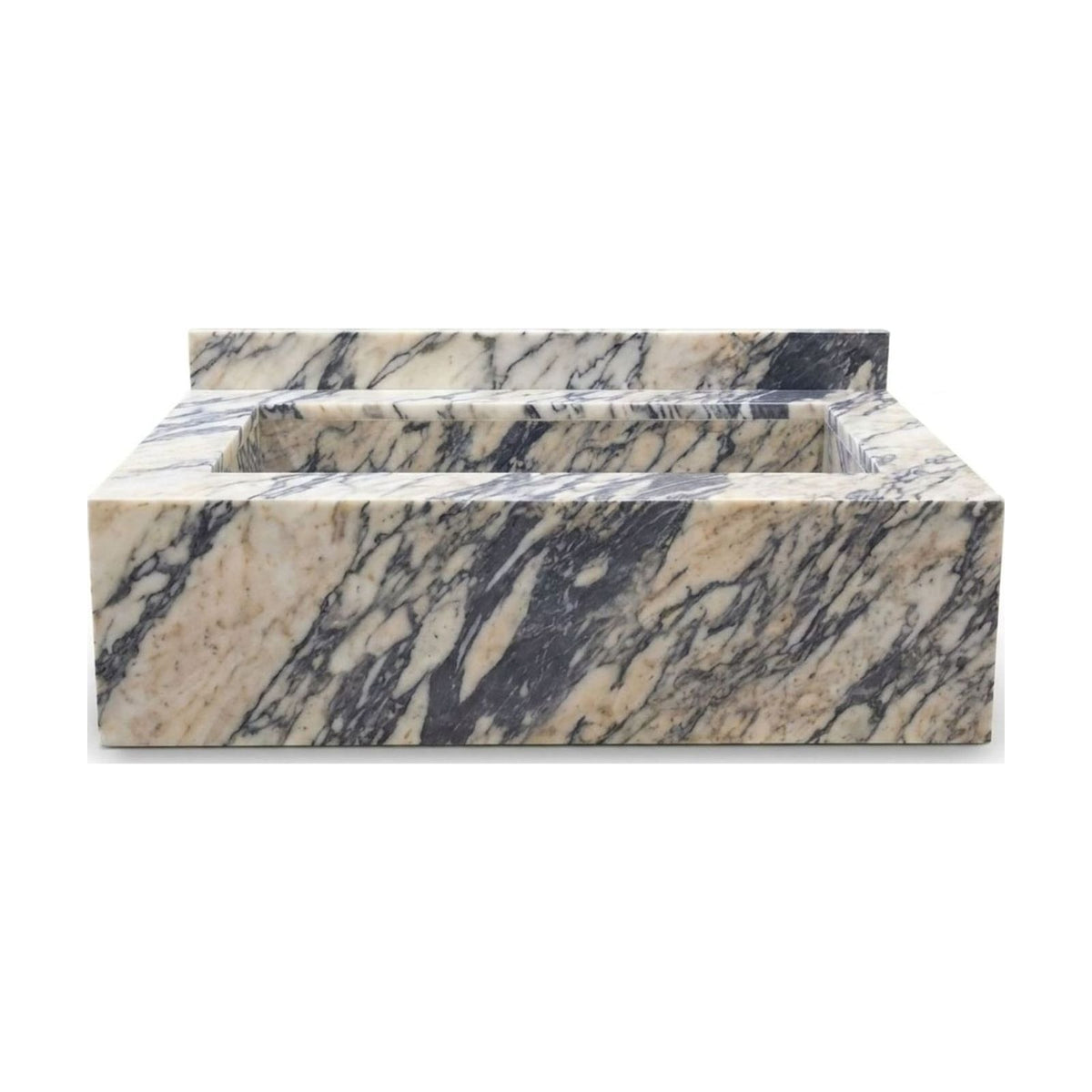 Calacatta Viola Honed Marble Sink with Backsplash — view 1