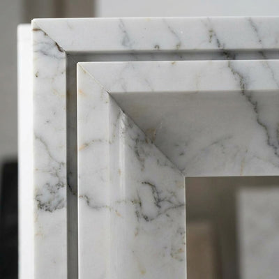 Carrara Polished Marble Fireplace Surround — detail