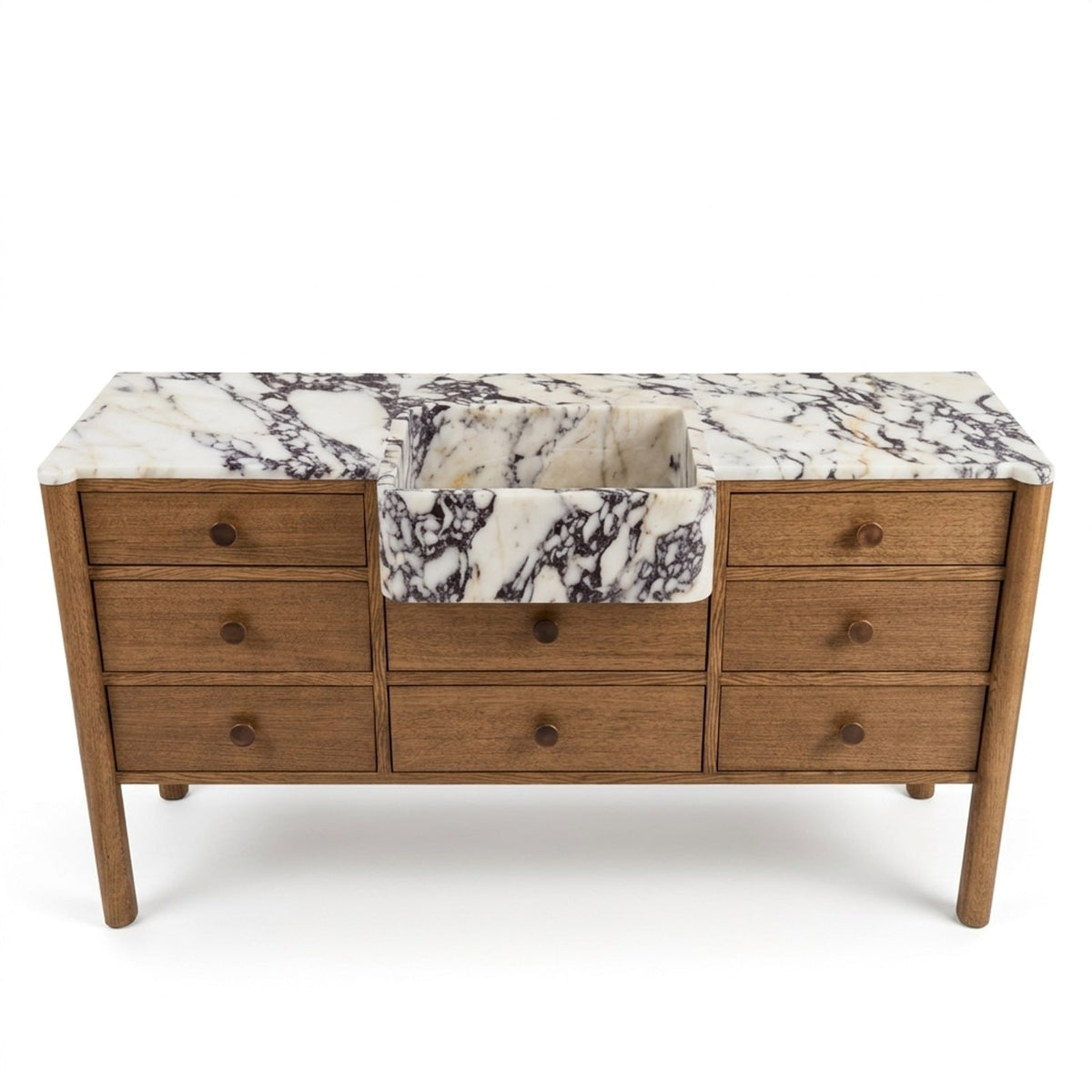 Calacatta Viola Polished Marble Vanity with Integrated Sink — view 1