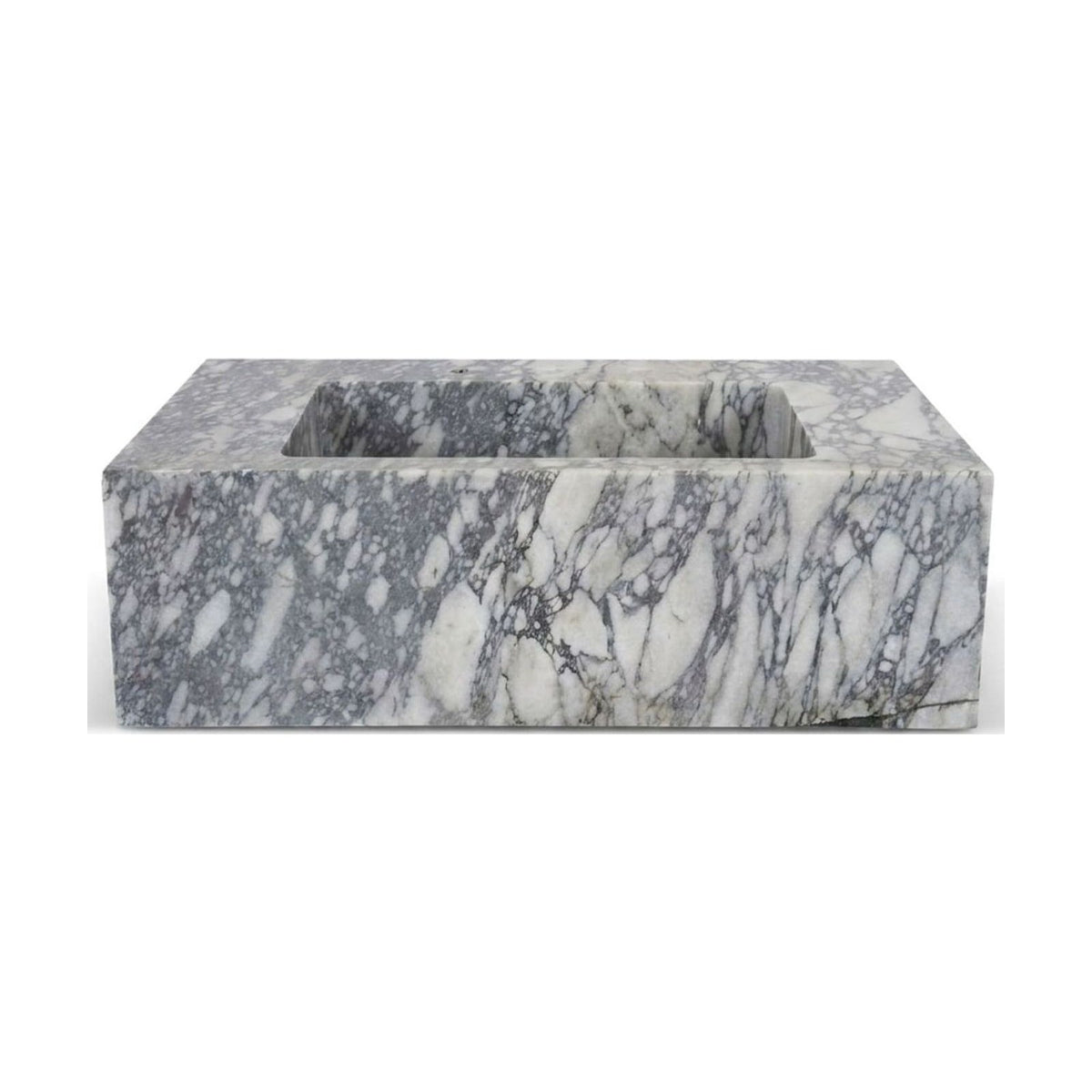 Calacatta Viola Rectangular Honed Marble Sink with 3 Faucet Holes — view 1