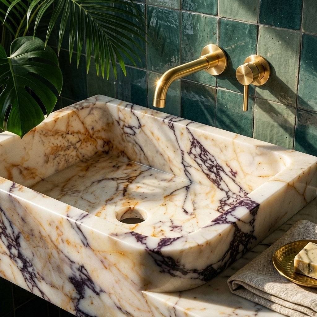 Calacatta Viola Polished Marble Vessel Sink — premium — view 2