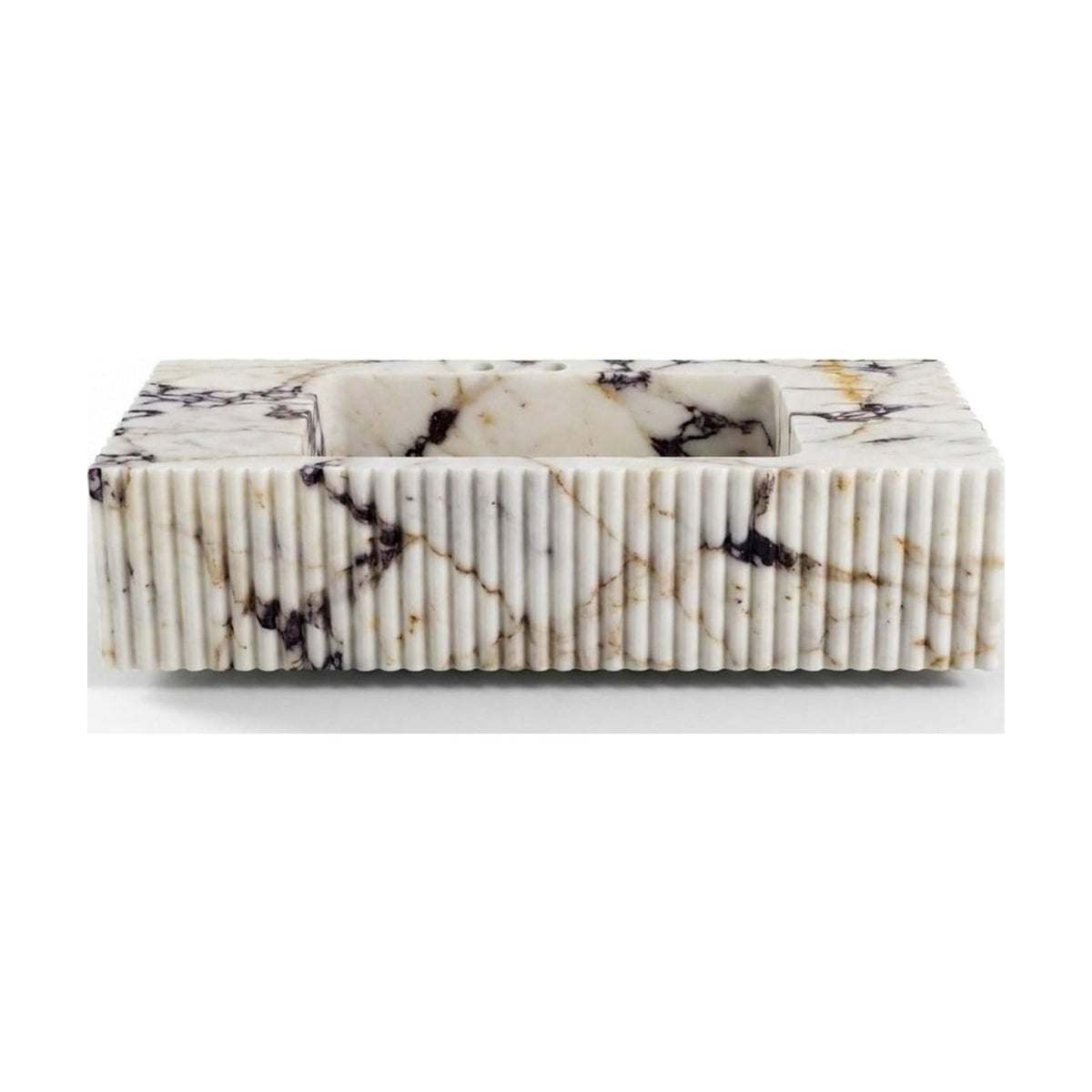 Calacatta Viola Polished Fluted Marble Sink — view 1