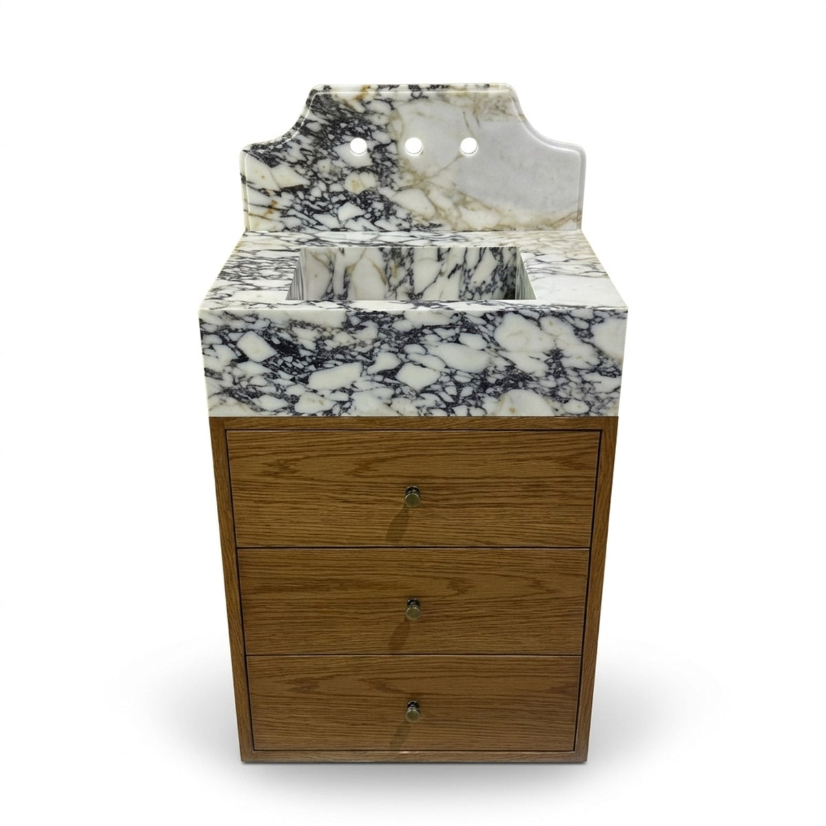 Calacatta Viola Polished Marble Vanity with Backsplash — view 1