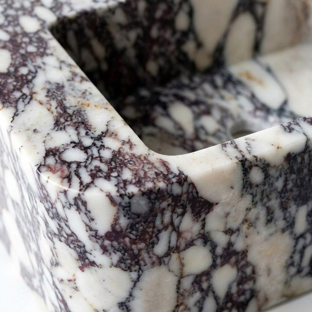 Calacatta Viola Polished Marble Vessel Sink — marble detail — view 3