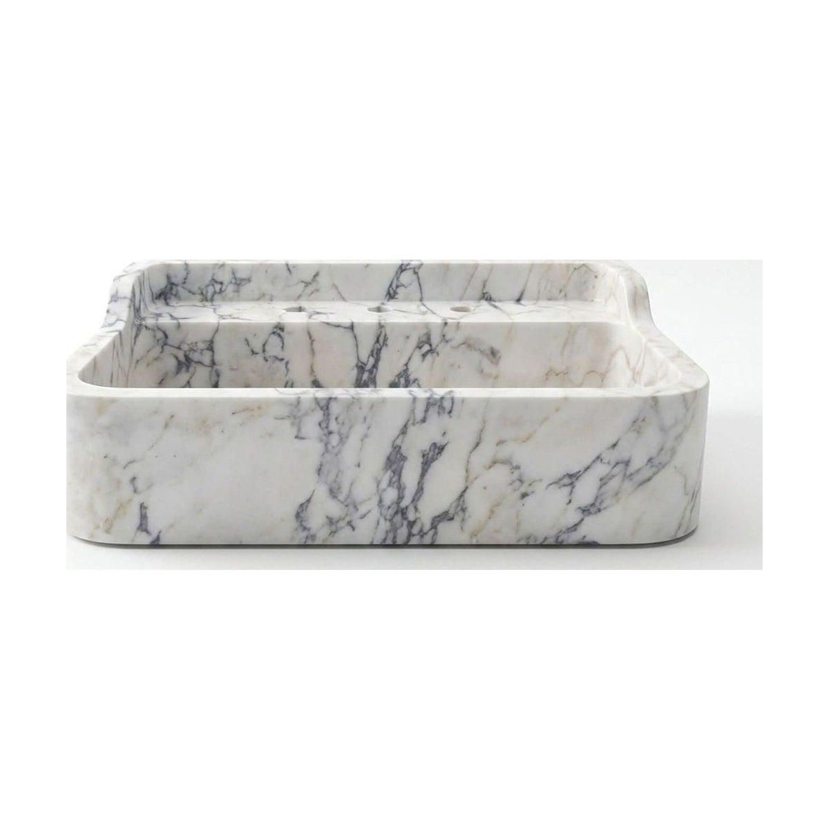 Calacatta Viola Polished Marble Sink with Backsplash — view 1