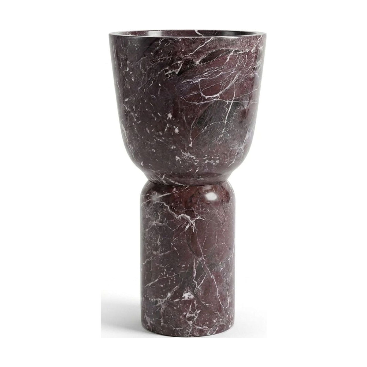 Rosso Levanto Honed Marble Sculptural Vessel — view 1