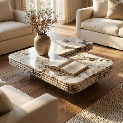 Calacatta Viola Polished Marble Table — premium