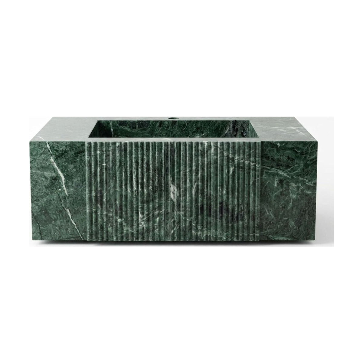 Verde Polished Fluted Marble Sink — view 1