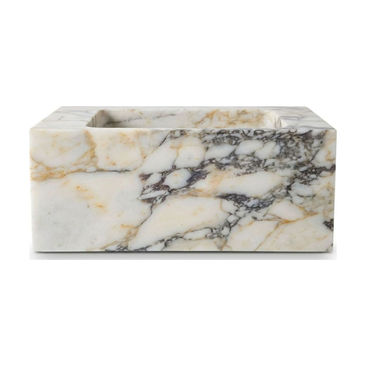 Calacatta Viola Polished Marble Rectangular Vessel Sink — view 1