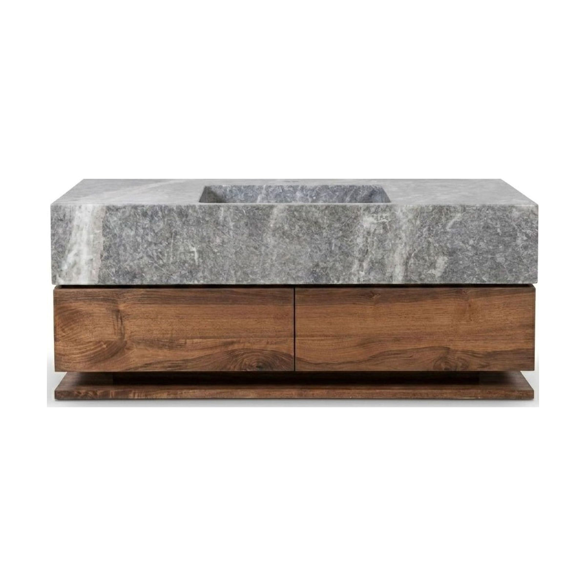 Grey Marble Vanity Sink with Honed Finish — view 1