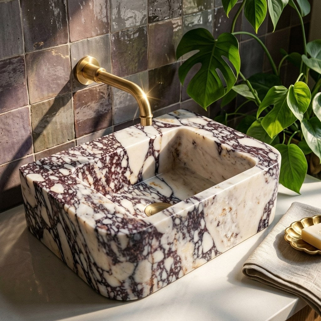 Calacatta Viola Polished Marble Vessel Sink — premium — view 2