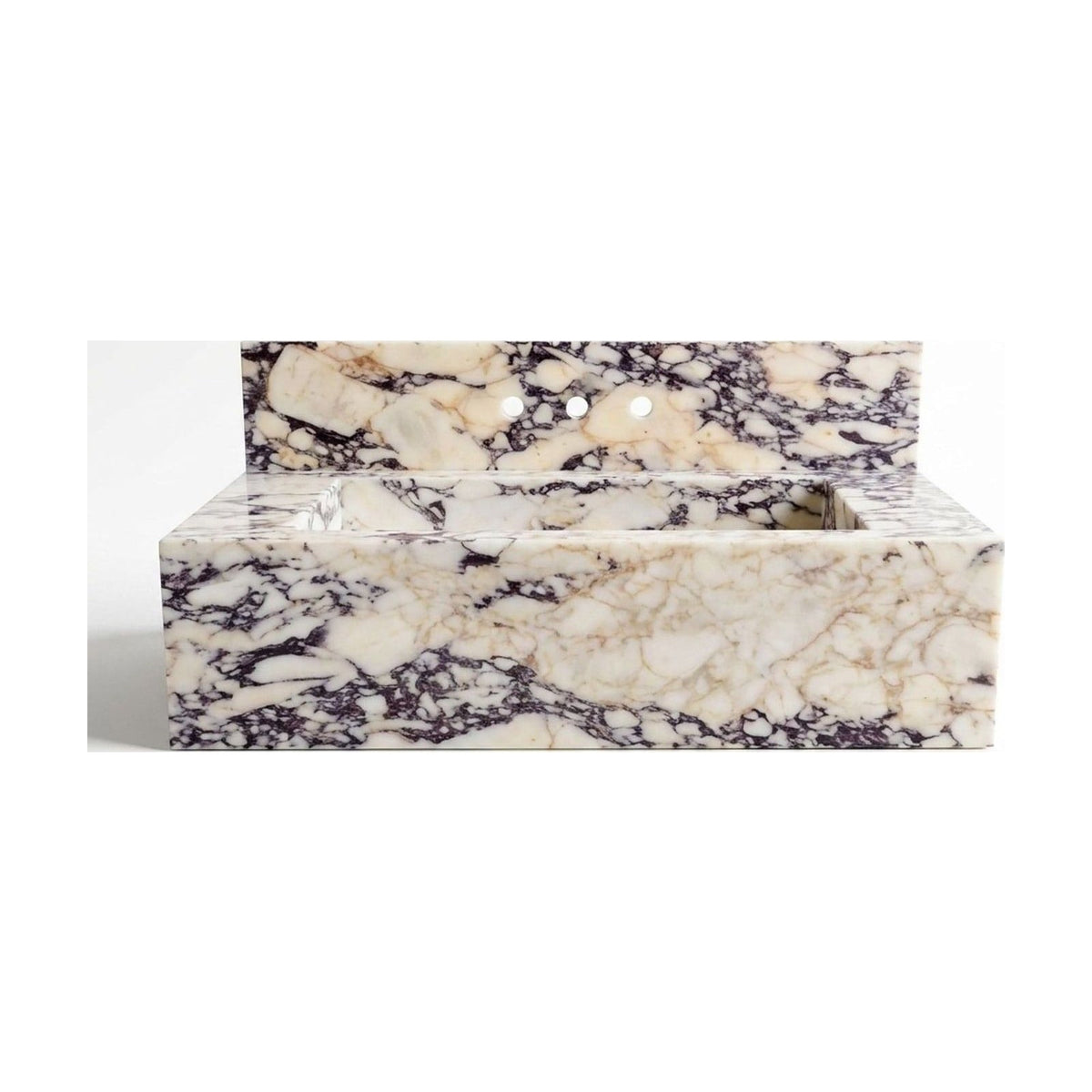 Calacatta Viola Marble Sink with Integrated Backsplash — view 1