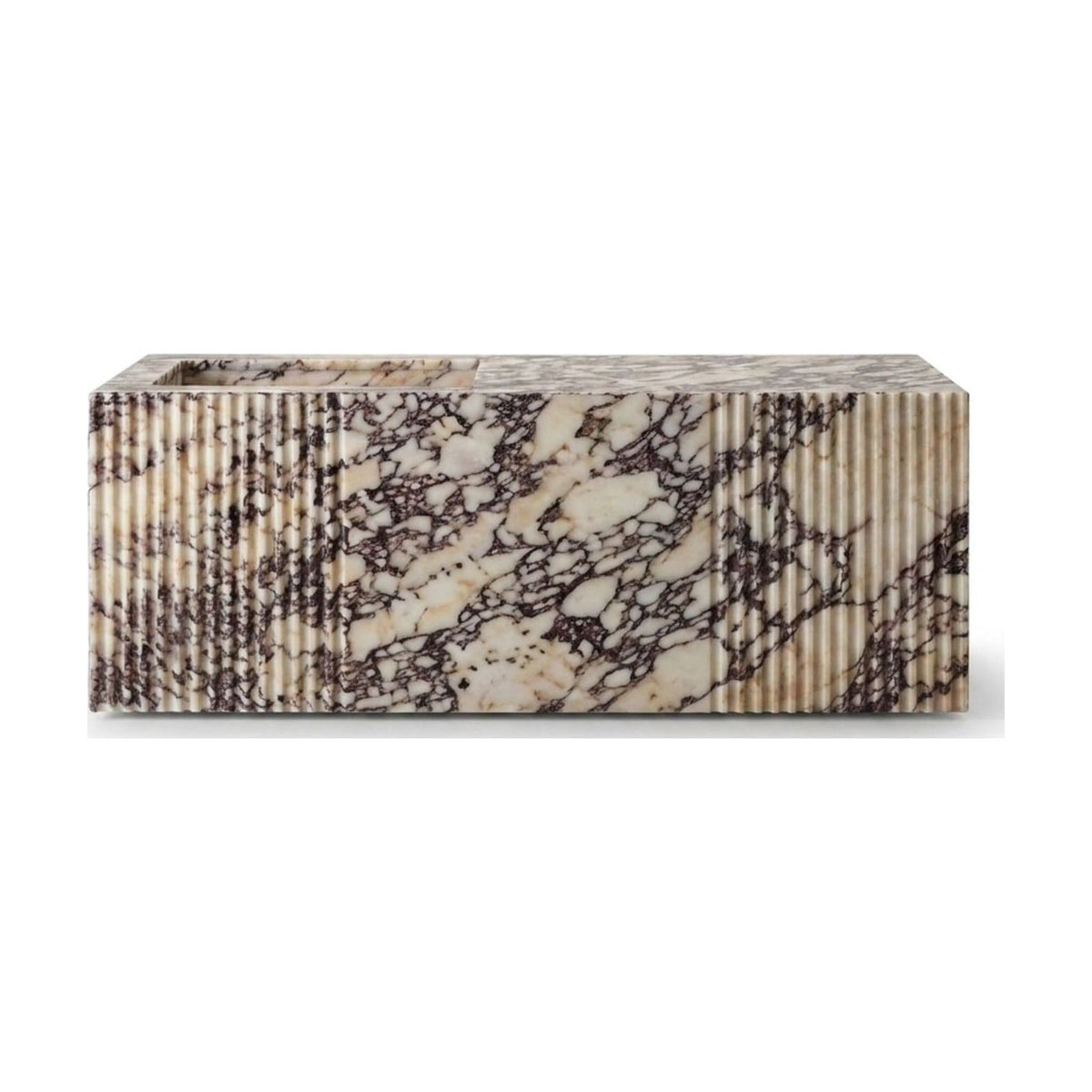 Calacatta Viola Fluted Polished Marble Sink — view 1