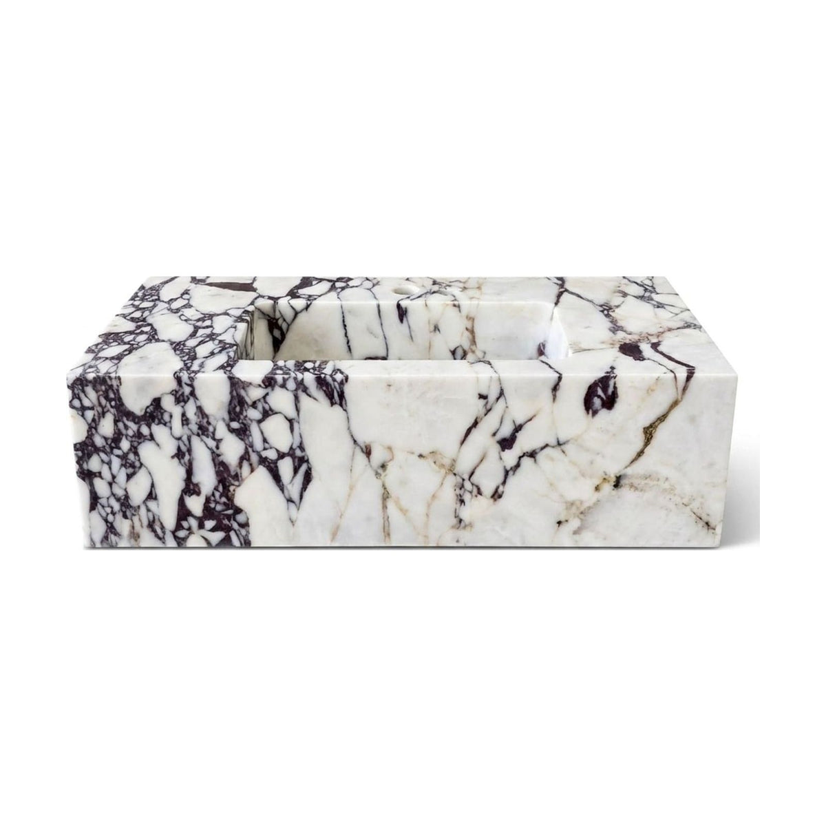 Calacatta Viola Polished Rectangular Marble Sink — view 1