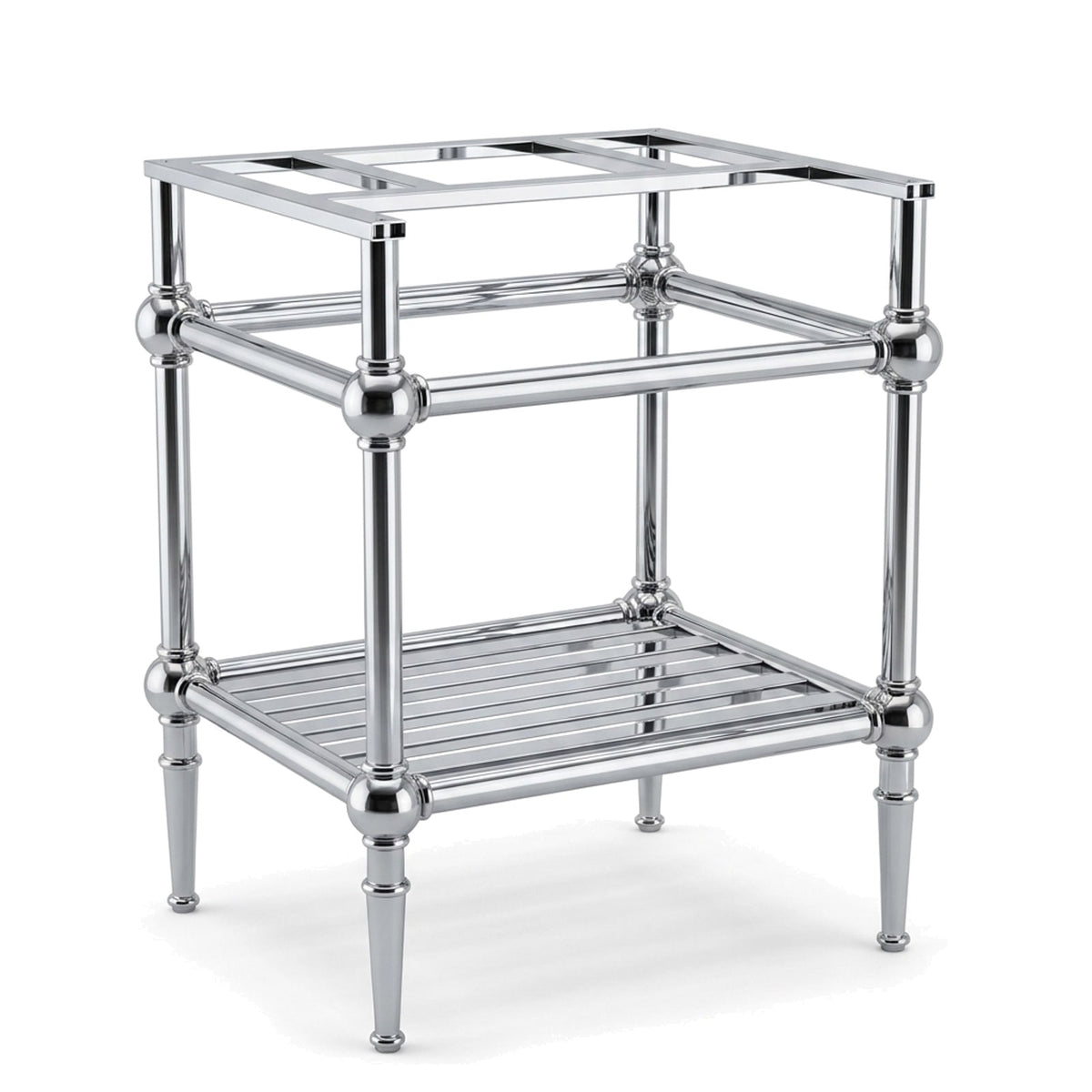 Metal Stand No. 877 – custom stainless steel vanity stand — view 1