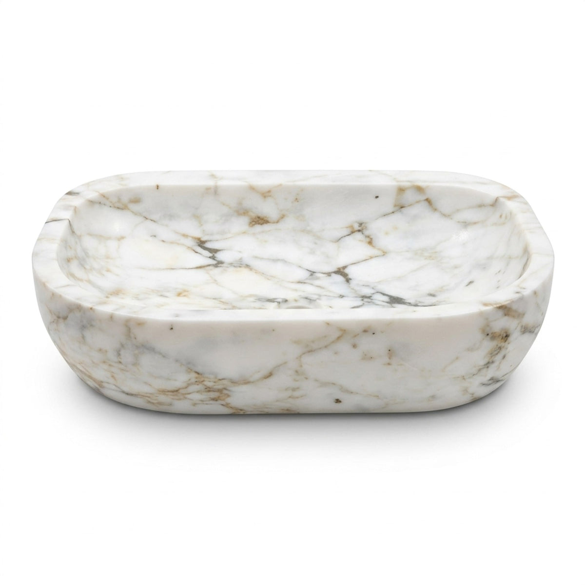Calacatta Gold Marble Sink with Brass Stand — view 1