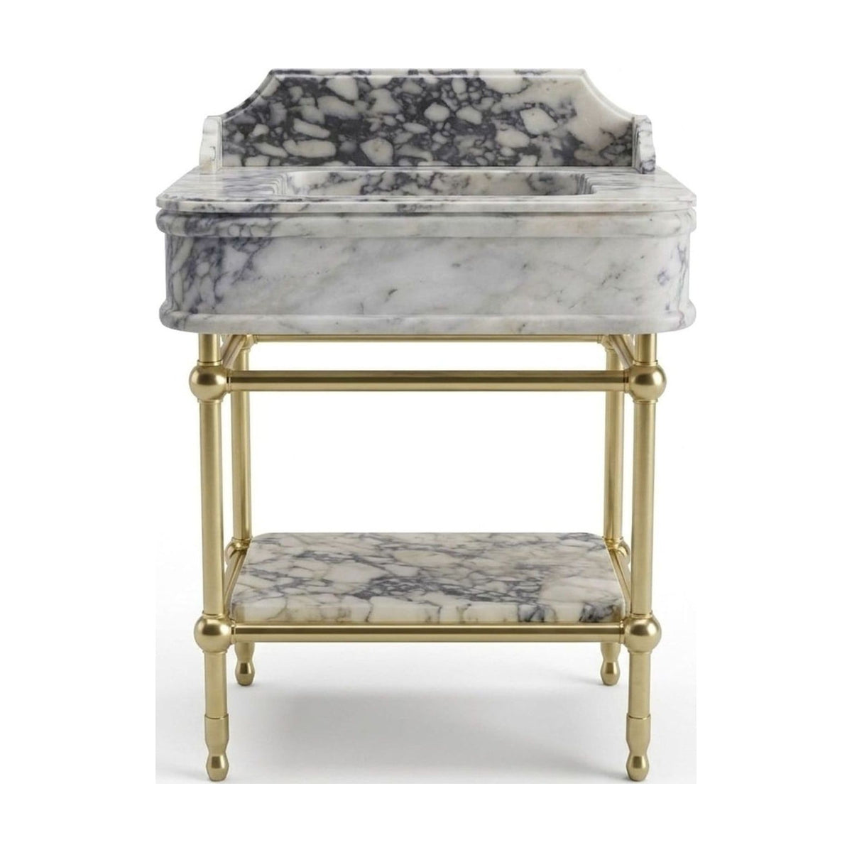 Calacatta Viola Marble Sink with Brass Gold Stand — view 1