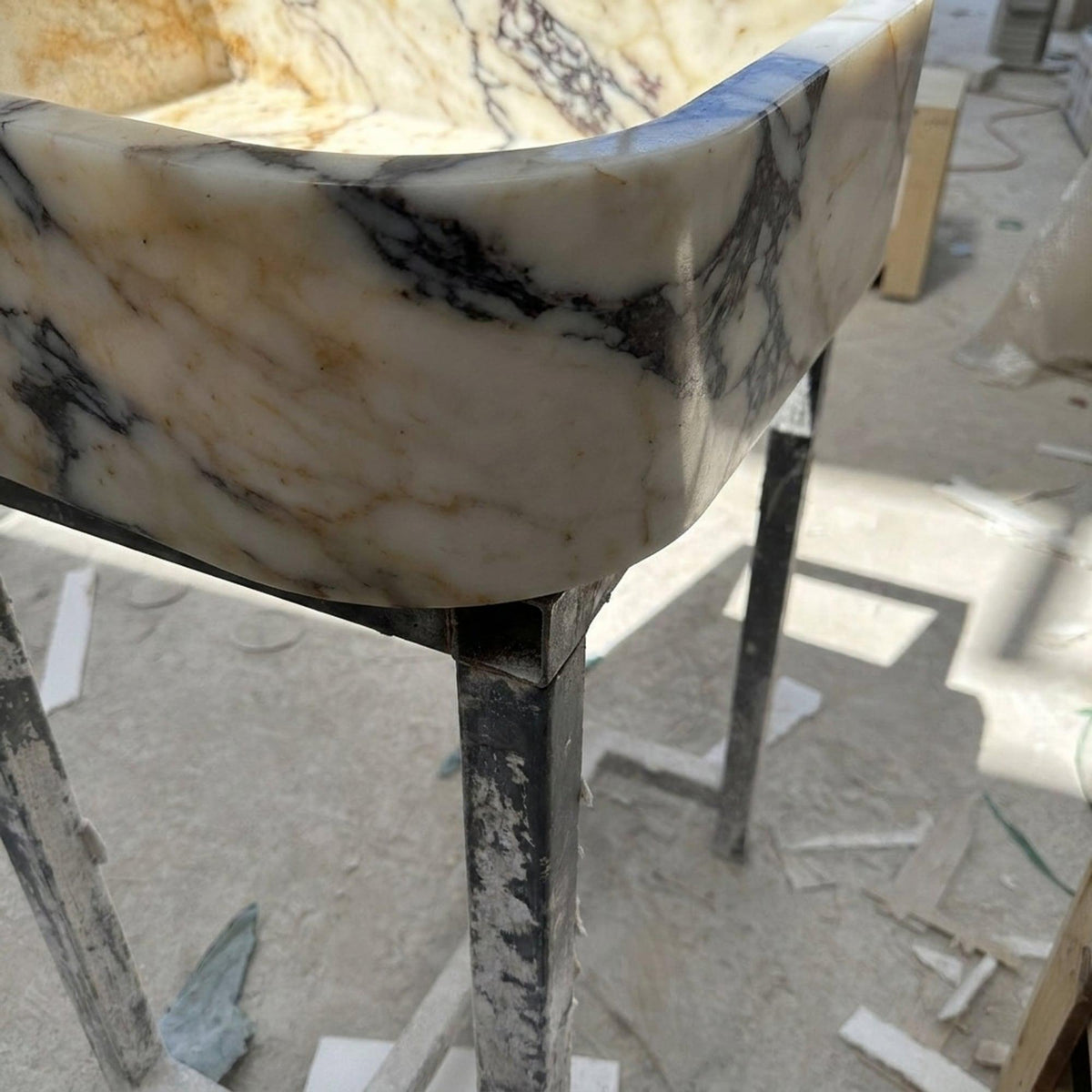 Calacatta Viola Marble Vanity Sink, Small Batch Made to Order — view 5