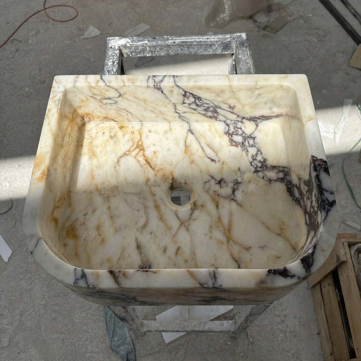 Calacatta Viola Marble Vanity Sink, Small Batch Made to Order — view 11