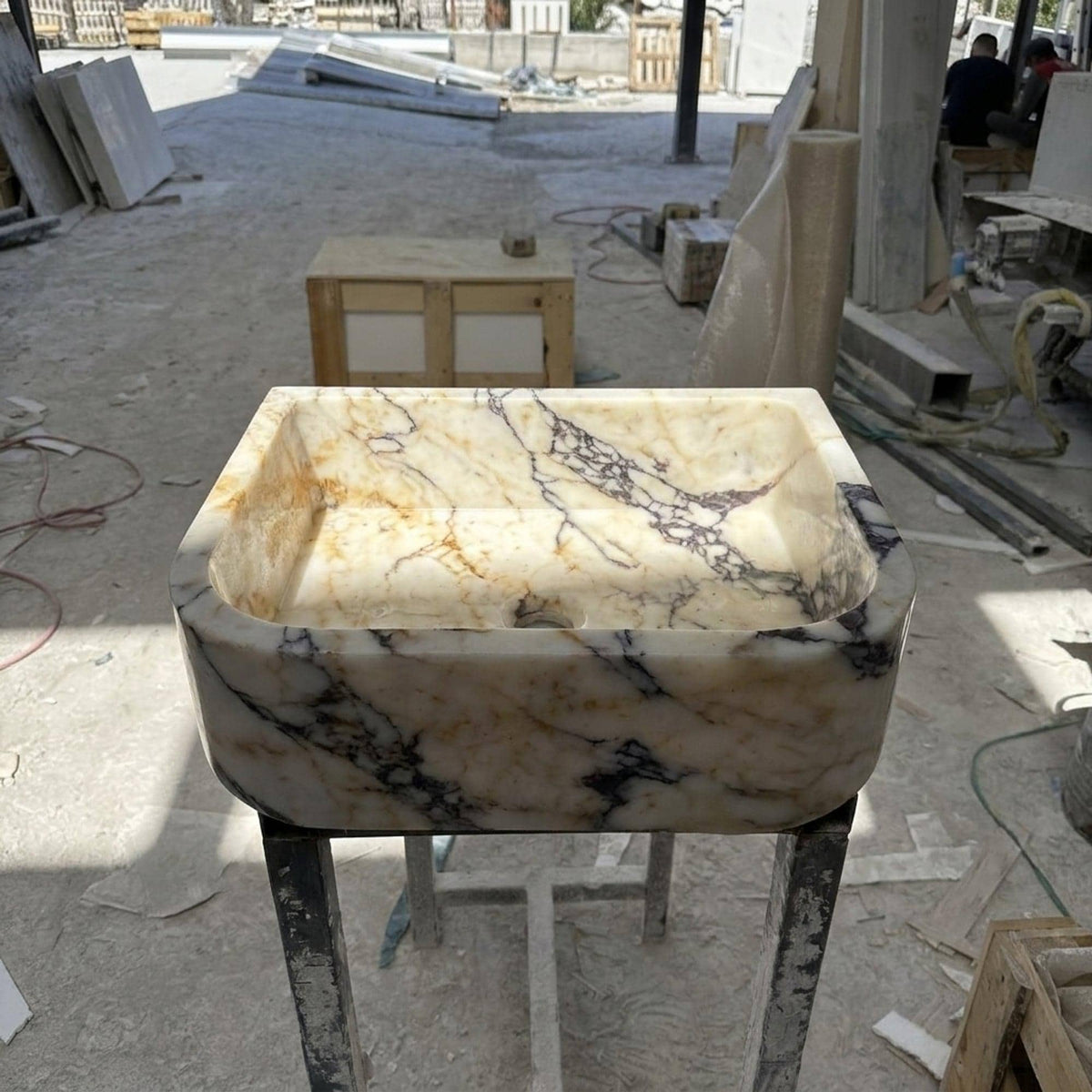 Calacatta Viola Marble Vanity Sink, Small Batch Made to Order — view 6