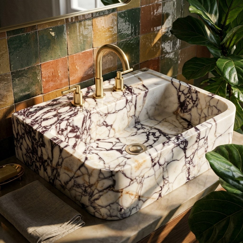 Calacatta Viola Marble Sink — premium — view 2