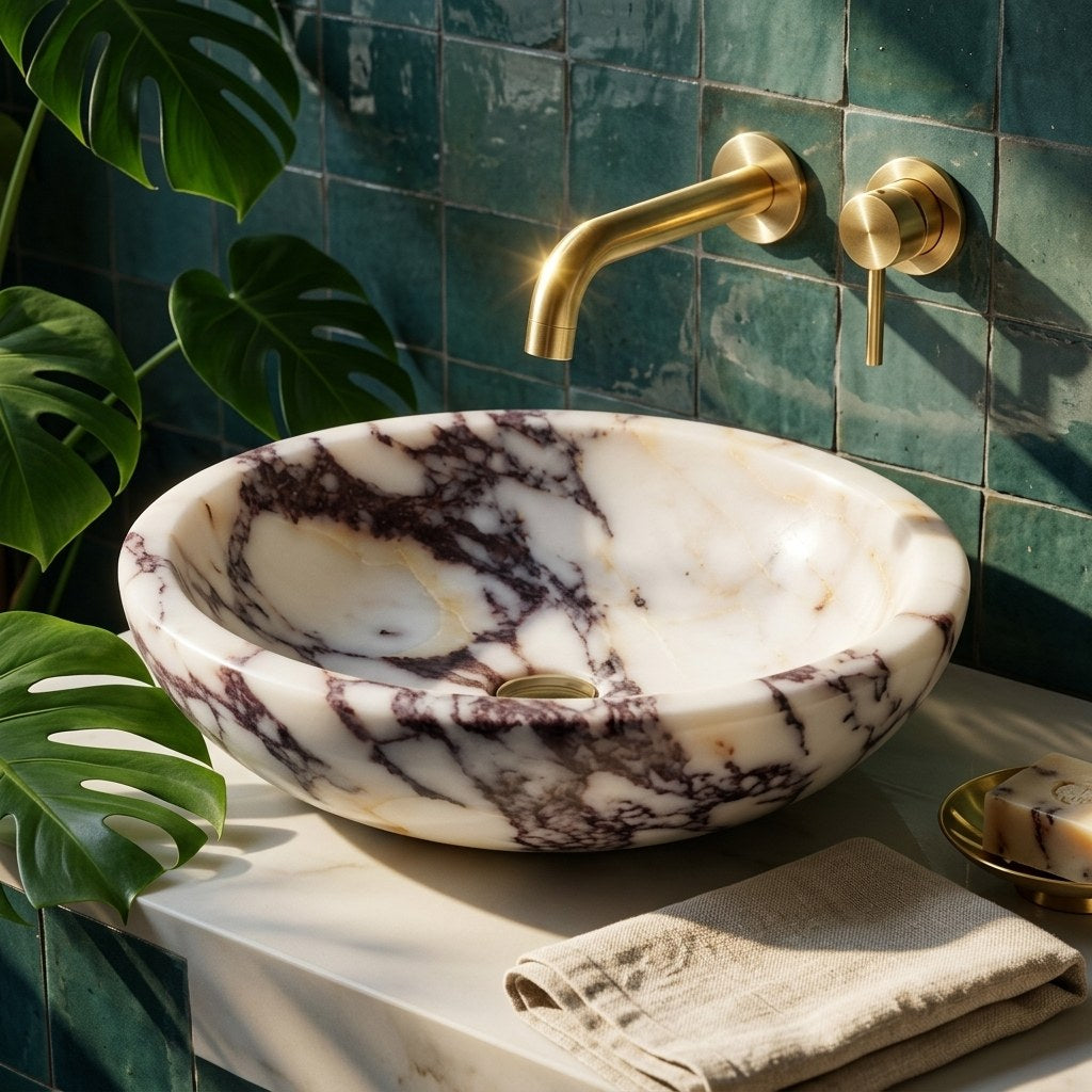 Calacatta Viola Polished Marble Vessel Sink — premium — view 2