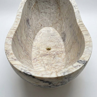 Calacatta Viola Polished Freestanding Marble Bathtub — detail