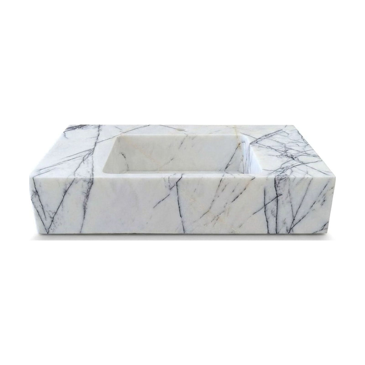 Lilac Polished Marble Vessel Sink with Single Faucet Hole — view 1