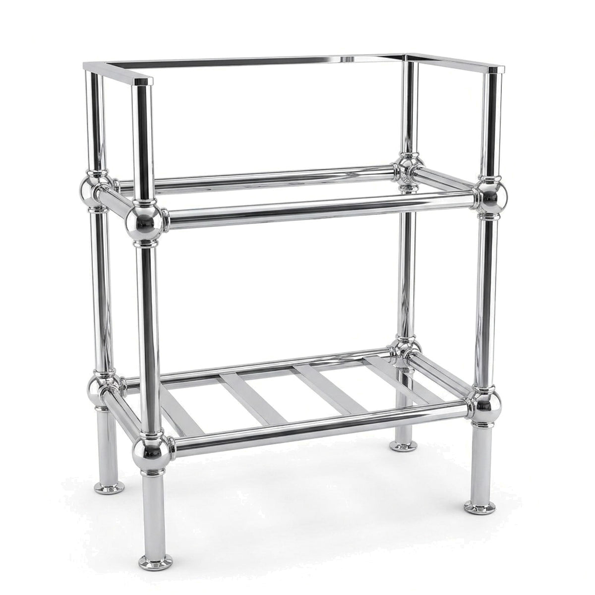 Metal Stand No. 876 – custom stainless steel vanity stand — view 1