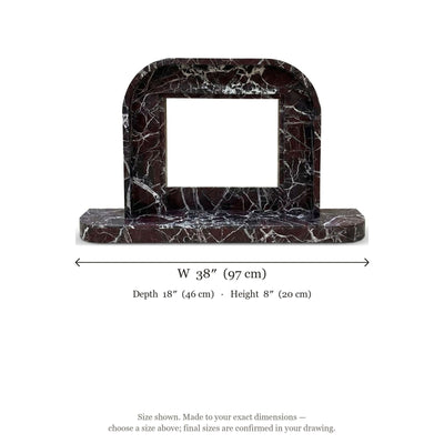 Rosso Levanto Polished Marble Fireplace Surround — dimensions