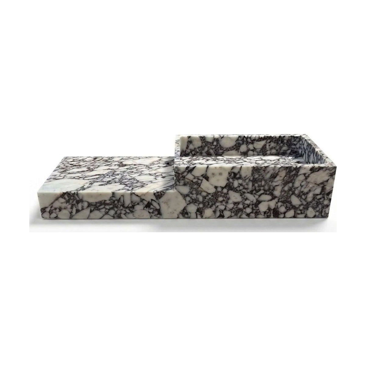 Calacatta Viola Polished Marble Vessel Sink with Deck — view 1