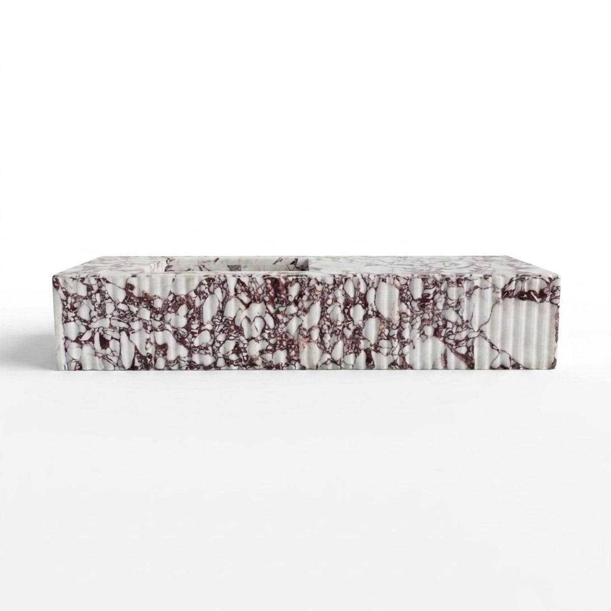 Calacatta Viola Fluted Polished Marble Sink — view 1